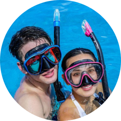 Equipamento de mergulho com snorkel